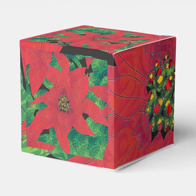 Poinsettia Gift Boxes Presentaskar (Baksidan Sidan)