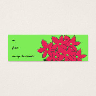 Poinsettia Gift Märkre Litet Visitkort