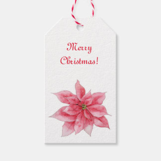 Poinsettia Gift Märkre Presentetikett