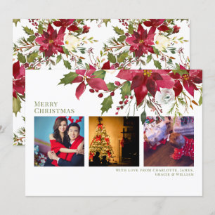 Poinsettia God jul Elegant-julkort Inbjudningar