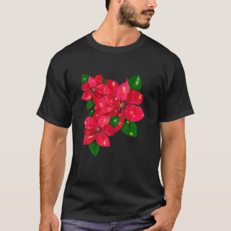 Poinsettia God jul Flower Lycklig Julafton T Shirt