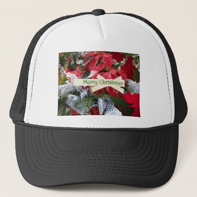 Poinsettia God jul Hat Truckerkeps (Framsida)