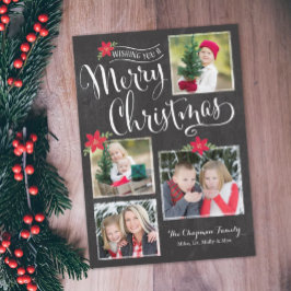 Poinsettia God jul Photo Card Julkort
