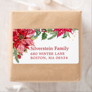 Poinsettia Gold Splatter Leveransadress Fraktsedel
