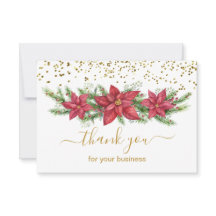 Poinsettia, gräs, guld conetti Business jul