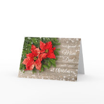 Poinsettia, gräs, på julen Mamma och Pappa