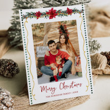 Poinsettia Greenery Guld God jul 1 Photo