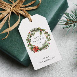 Poinsettia Greenery Jul Helgdagar Utandning Presentetikett