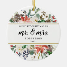 Poinsettia Gröntar Första jul som Mr. och Mrs.