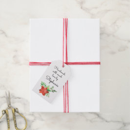 Poinsettia Handgjord med Kärlek Namn Jul Presentetikett