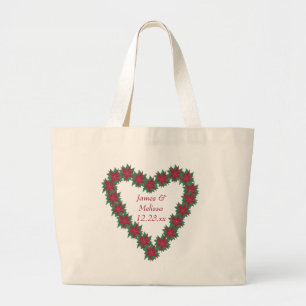 Poinsettia Heart jul Bröllop Tote bags Jumbo Tygkasse