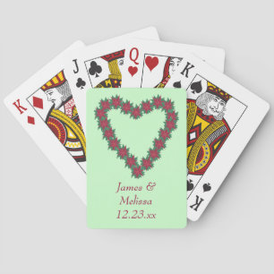Poinsettia Heart-julkort Spel Kort