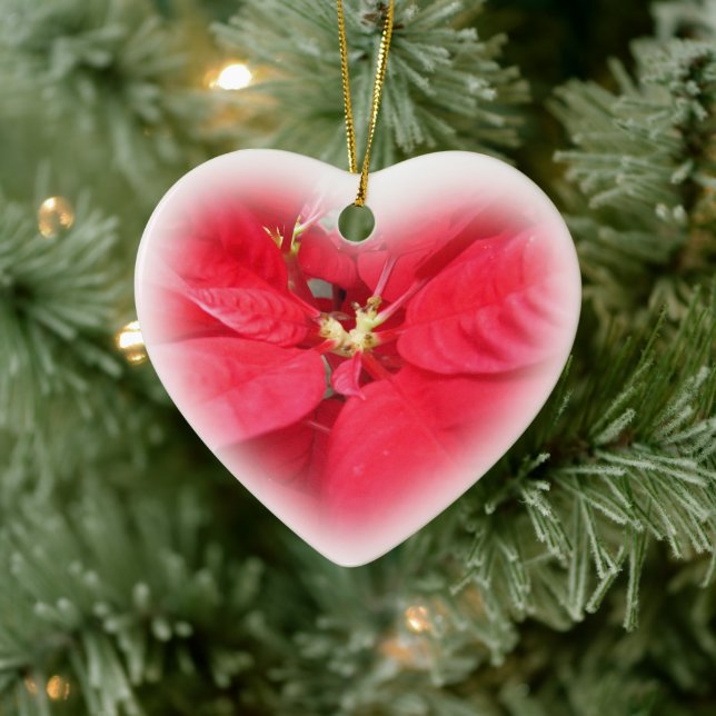 Poinsettia Heart Ornament (Träd)