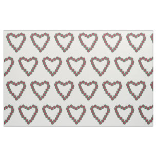 Poinsettia Hearts Red Grönt White jul Fabric Tyg