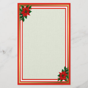 Poinsettia Helgdag Brevpapper