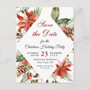 Poinsettia Helgdag jul Party Spara datum Meddelande Vykort