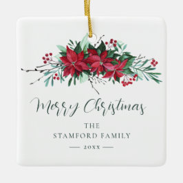 Poinsettia-Helgdag Julgransprydnad Keramik