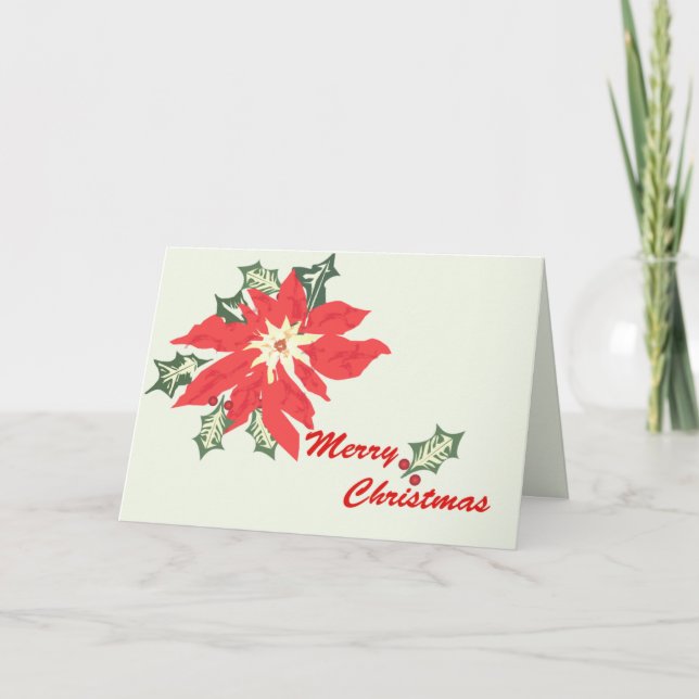 Poinsettia Helgkort (Framsida)