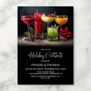 Poinsettia Holiday Cocktail-fest Inbjudningar
