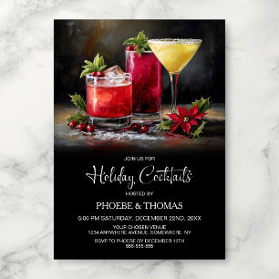 Poinsettia Holiday Cocktail Party Inbjudningar