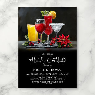 Poinsettia Holiday Cocktail Party Inbjudningar
