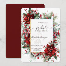 Poinsettia Holiday Vinter Bröllopsdusch