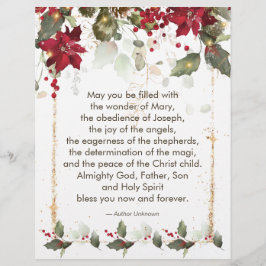 Poinsettia Holly Julbön Letterhead Brevhuvud