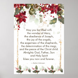 Poinsettia Holly Julbön Poster