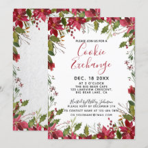 POINSETTIA + HOLLY Watercolor Cookie Exchange