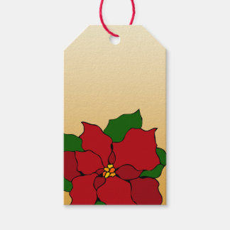Poinsettia i glasmåleri presentetikett