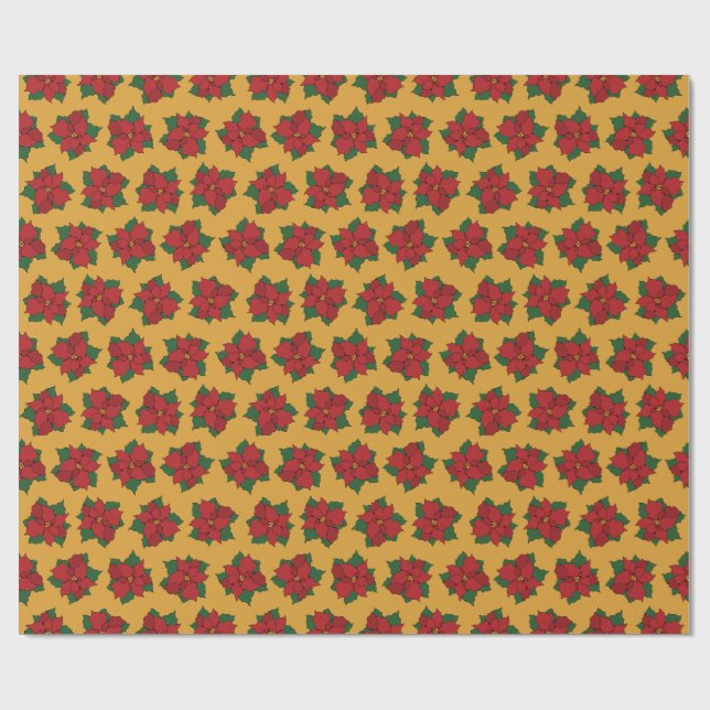 Poinsettia i glasmåleri presentpapper (Platt)
