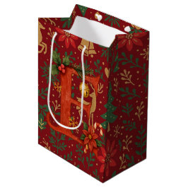 Poinsettia, Initial E Letter White Medium Gift