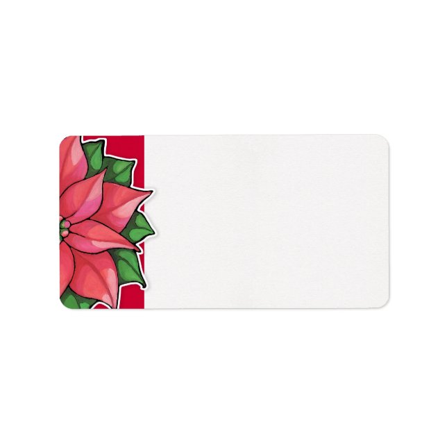 Poinsettia Joy red Address Label Adressetikett (Framsidan)