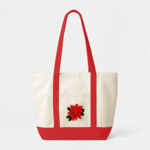 Poinsettia jul Bag Tygkasse