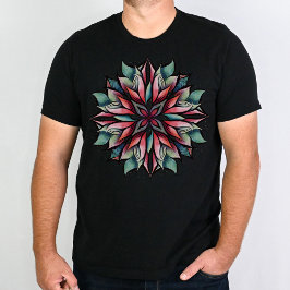 Poinsettia Jul Blommigt Elegant Winter Helgdag T Shirt