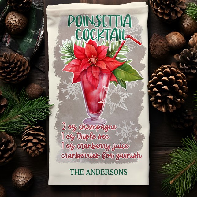 Poinsettia jul Cocktail Recipe Kökshandduk (Skapare uppladdad)