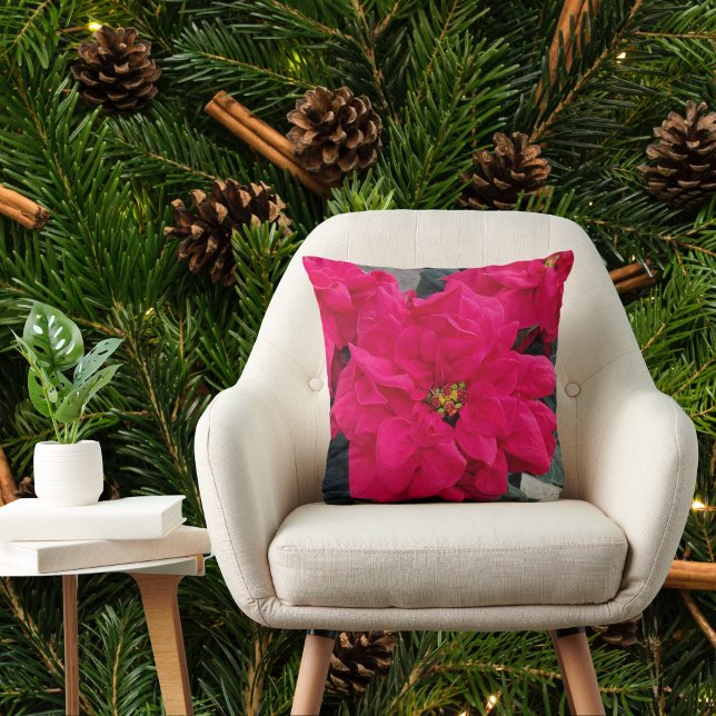 Poinsettia jul Dekorativ kudde (Skapare uppladdad)