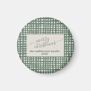 Poinsettia jul elegant Sage Elfenben Magnet