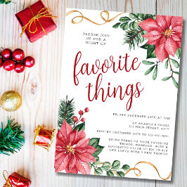Poinsettia jul Favorite Sak Party Inbjudningar