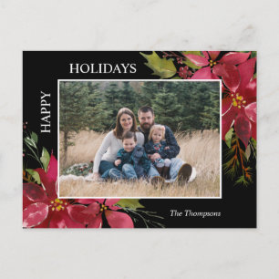 Poinsettia jul Glad helg PHOTO Vykort