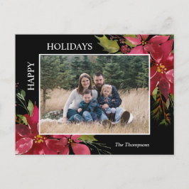 Poinsettia jul Glad helg PHOTO Vykort