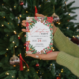 Poinsettia jul inbjudningar