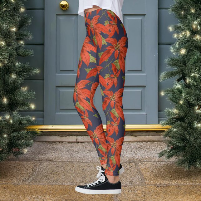 Poinsettia jul leggings (Skapare uppladdad)