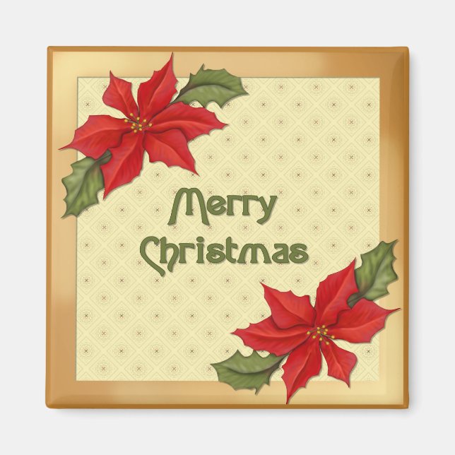 Poinsettia jul magnet (Framsidan)