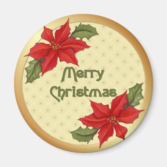 Poinsettia jul magnet (Framsidan)