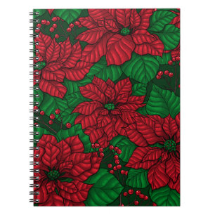Poinsettia, Jul mönster Anteckningsbok