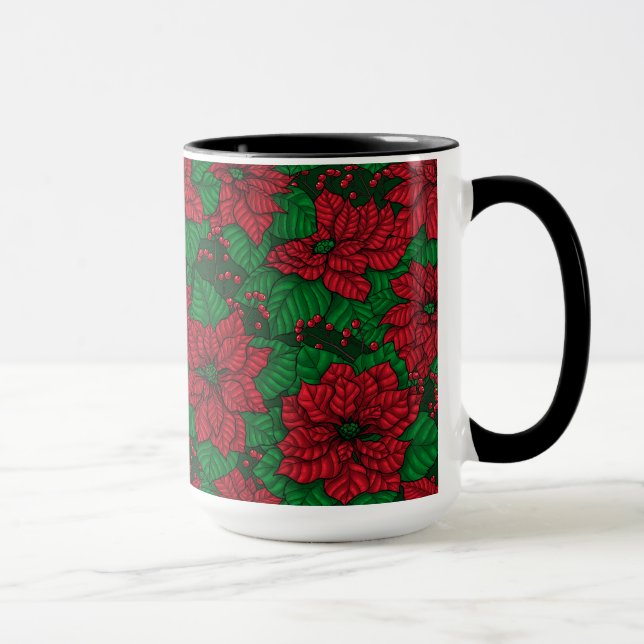 Poinsettia, Jul mönster Mugg (Höger)
