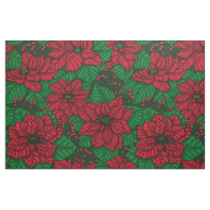 Poinsettia, Jul mönster Tyg