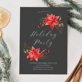 Poinsettia jul Party Inbjudningar