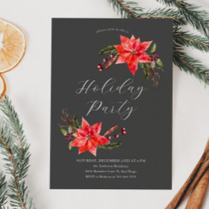 Poinsettia jul Party Inbjudningar